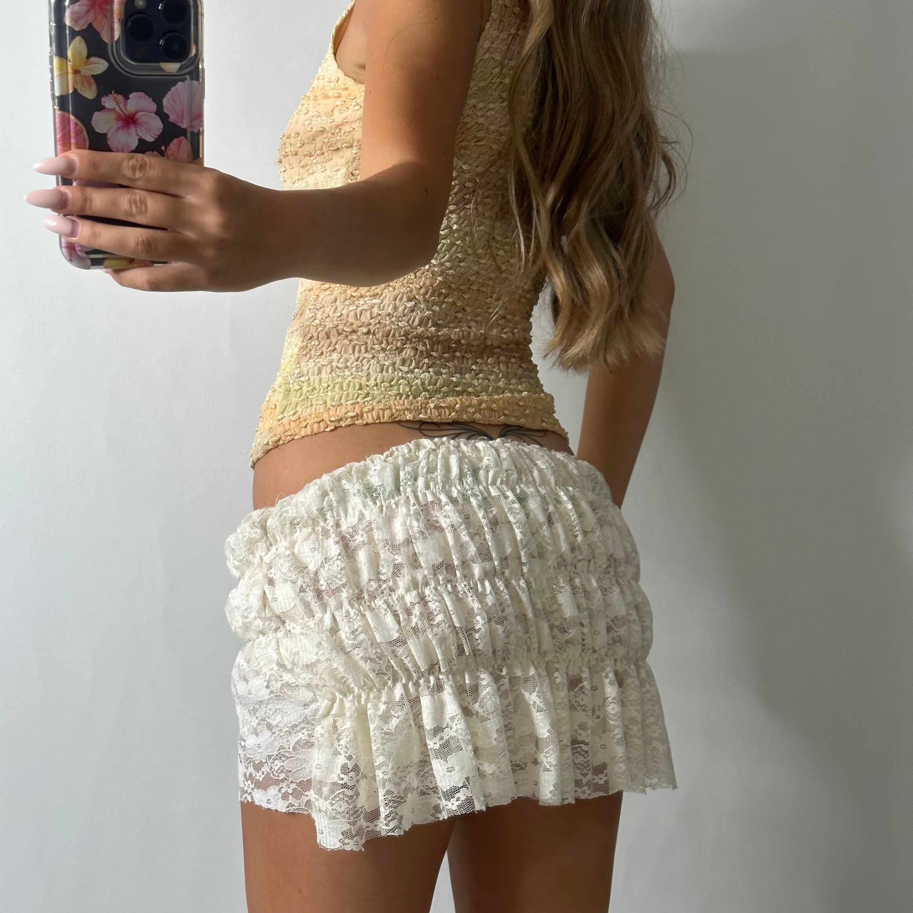 Orange waffle knit top