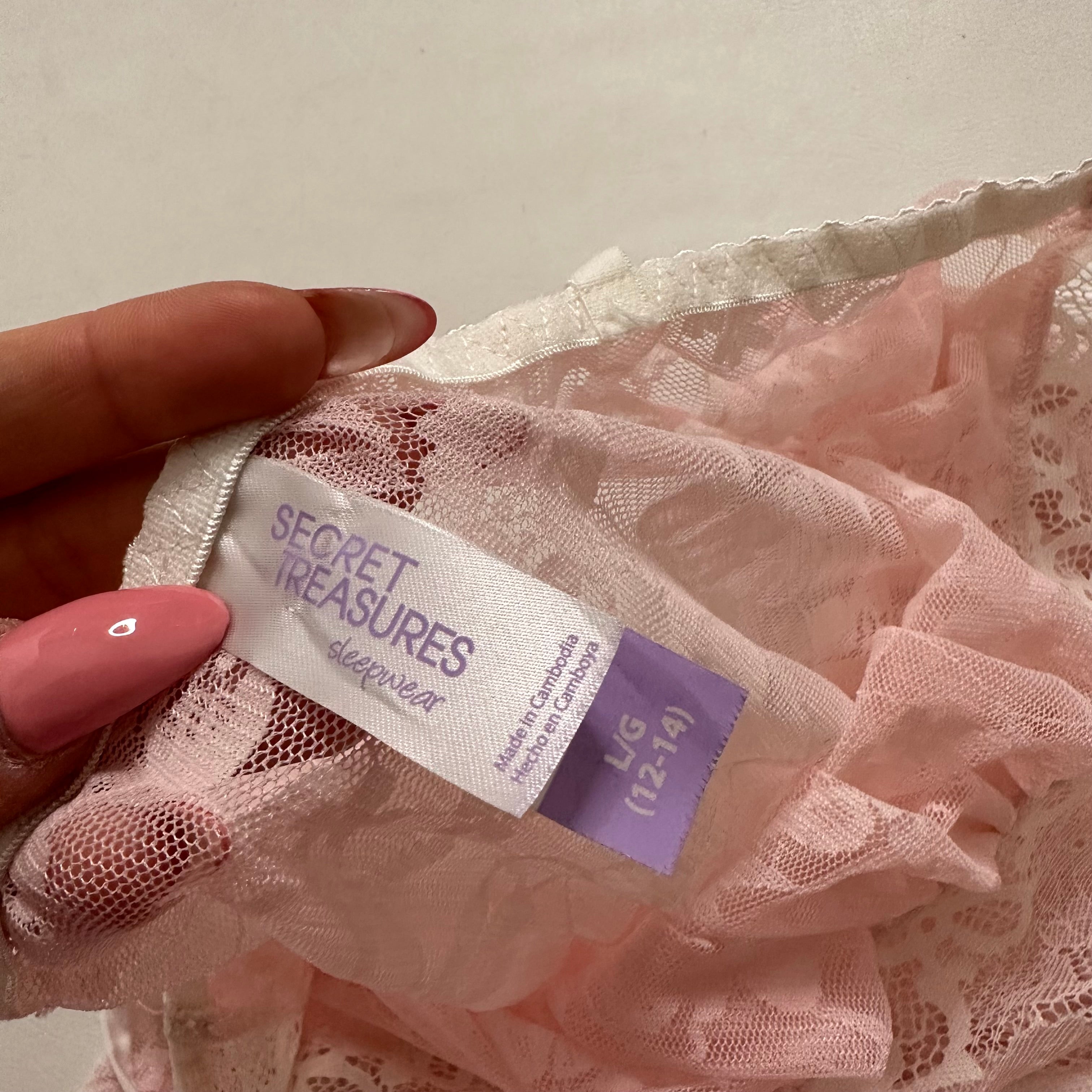 Pink lace babydoll top