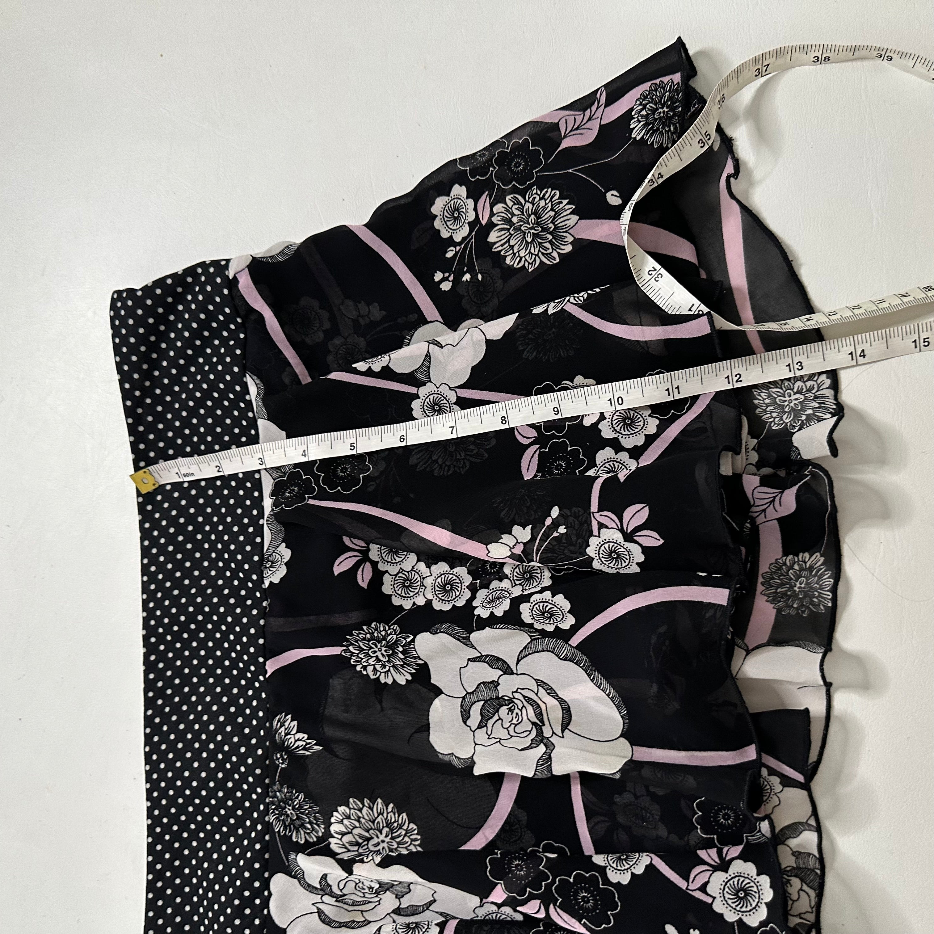 Mesh floral tie up skirt