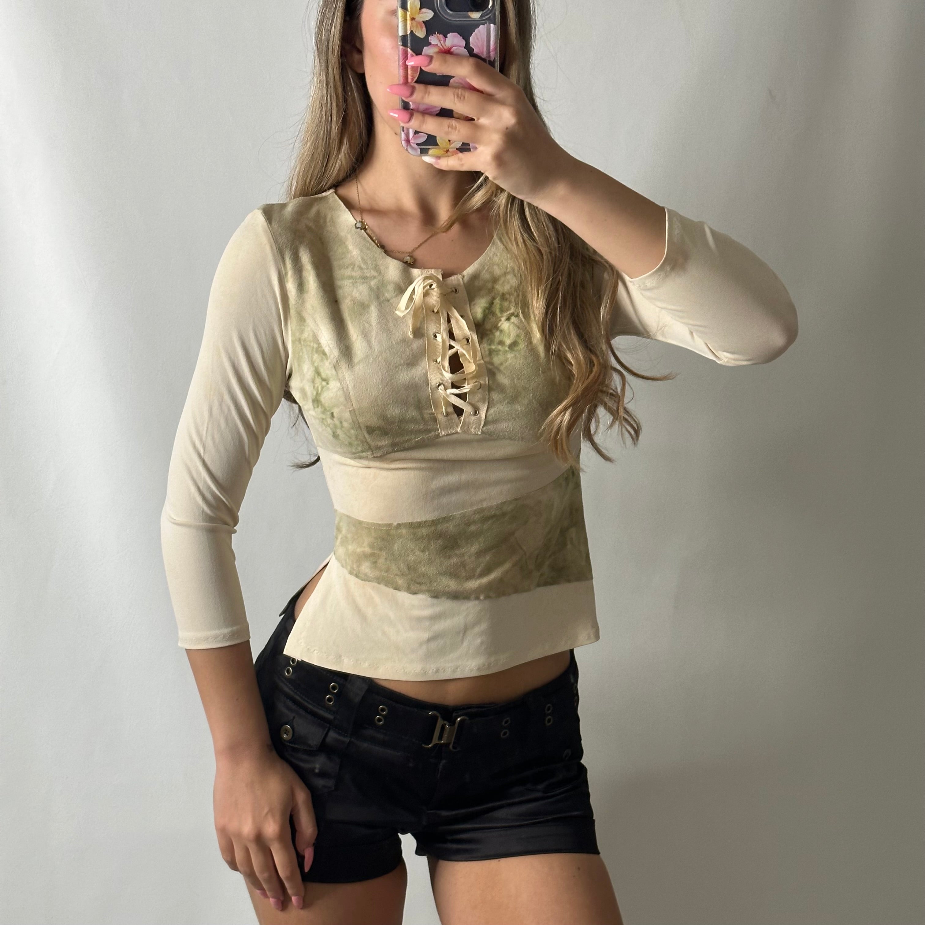 Made In Italy beige khaki top