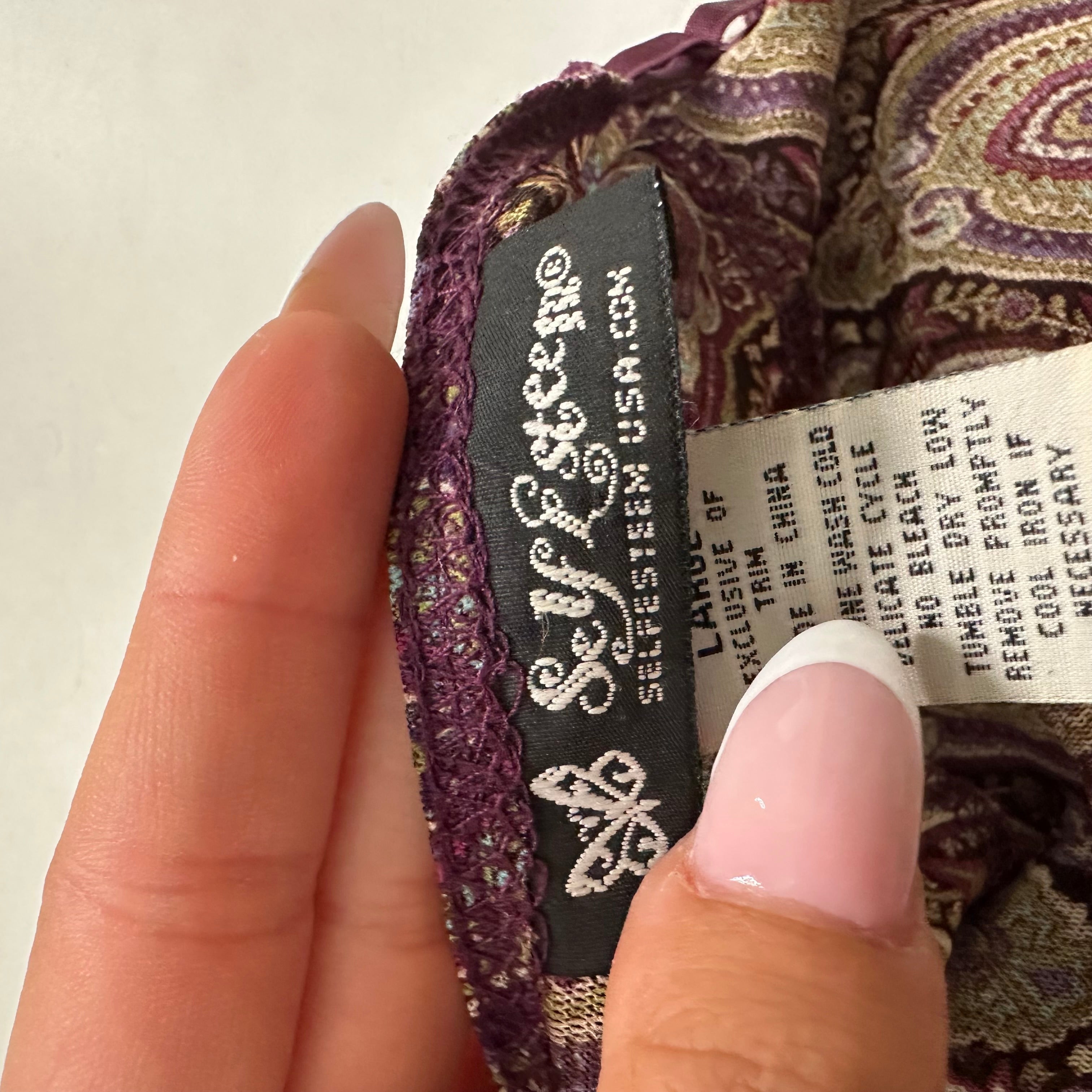 Purple paisley print fairy cami