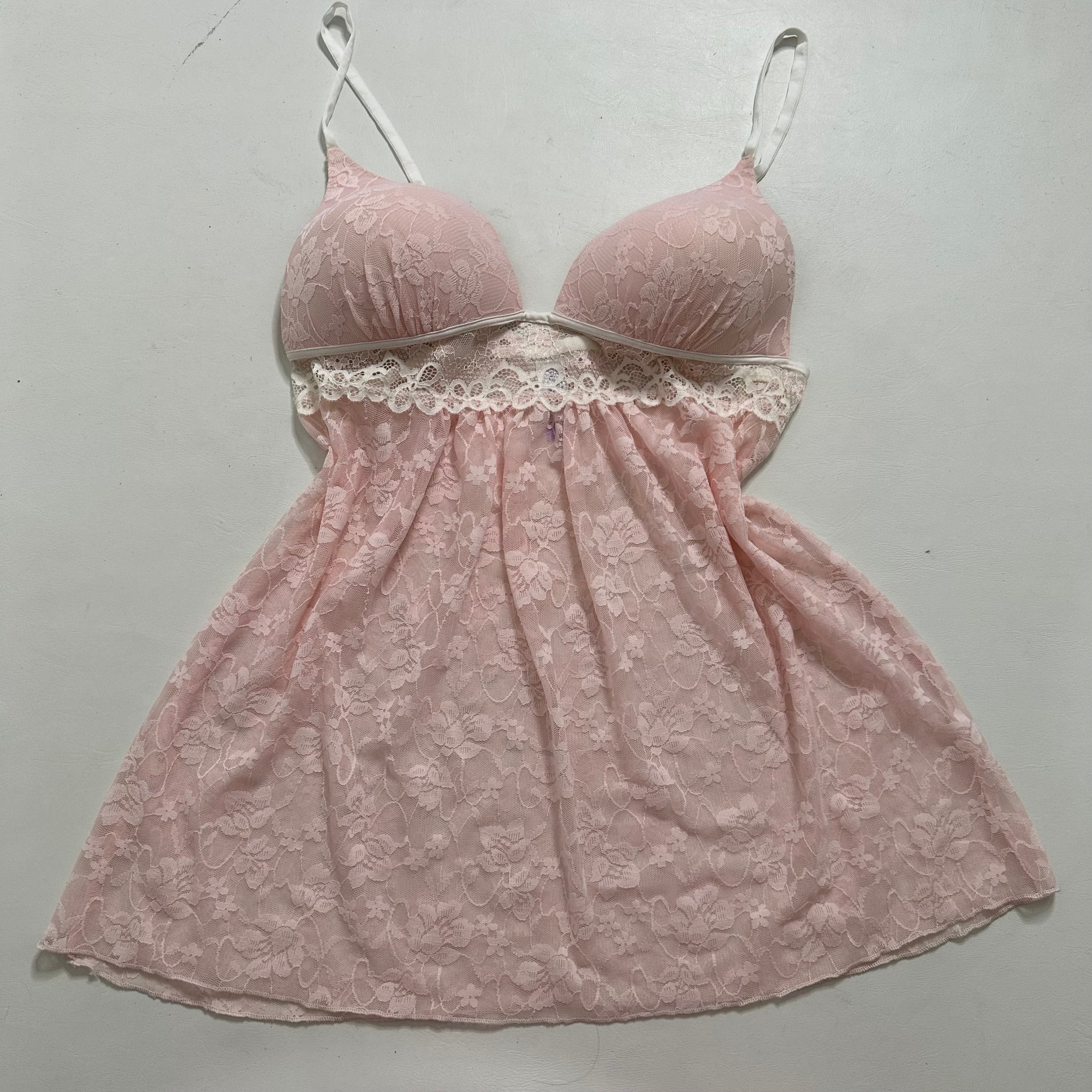 Pink lace babydoll top