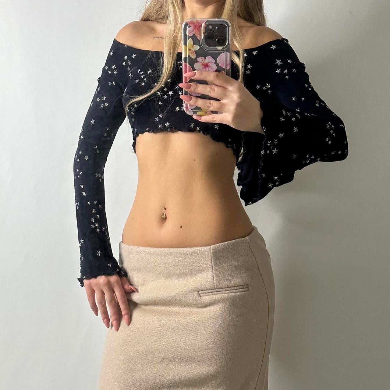 Star print flared sleeve