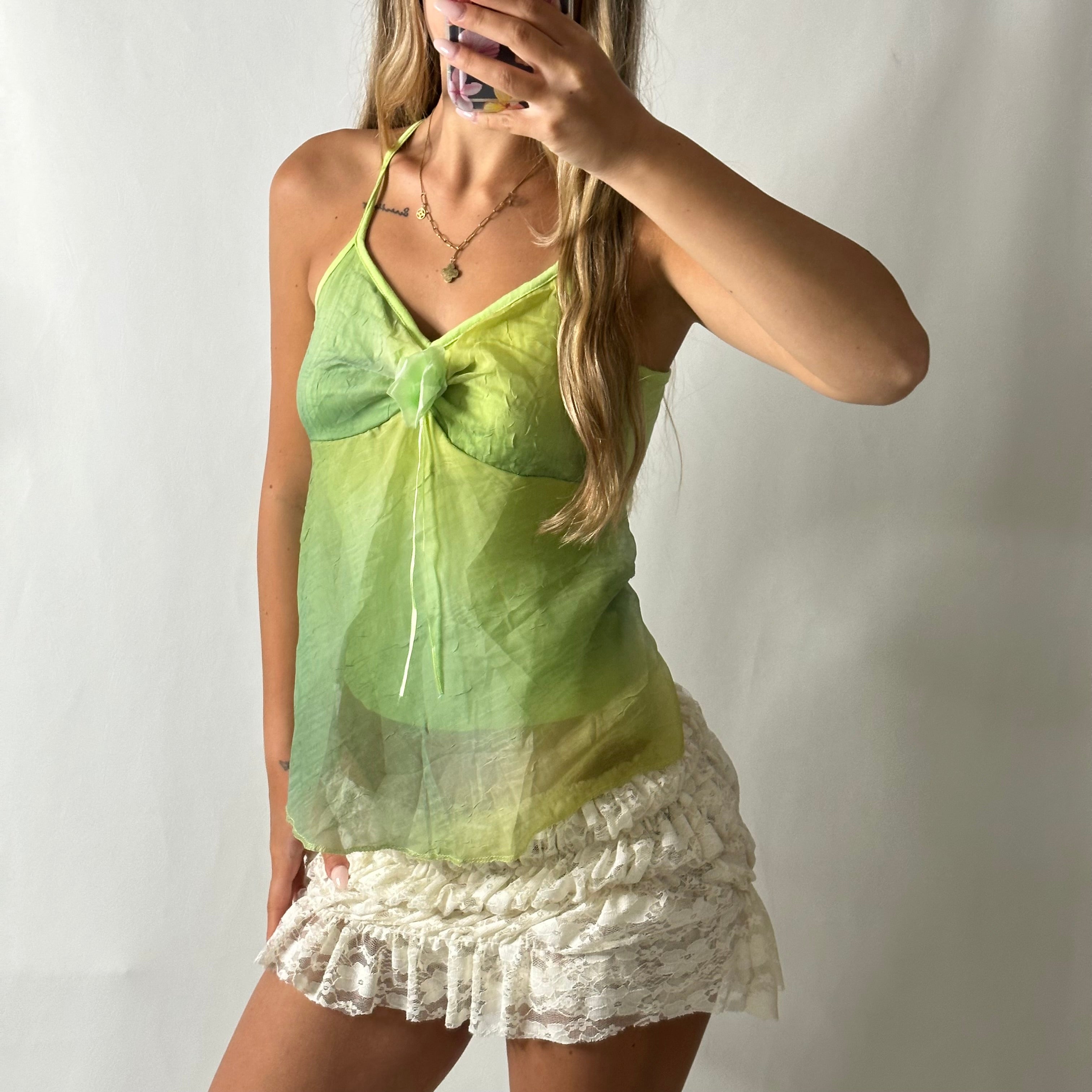 Green mesh fairy cami