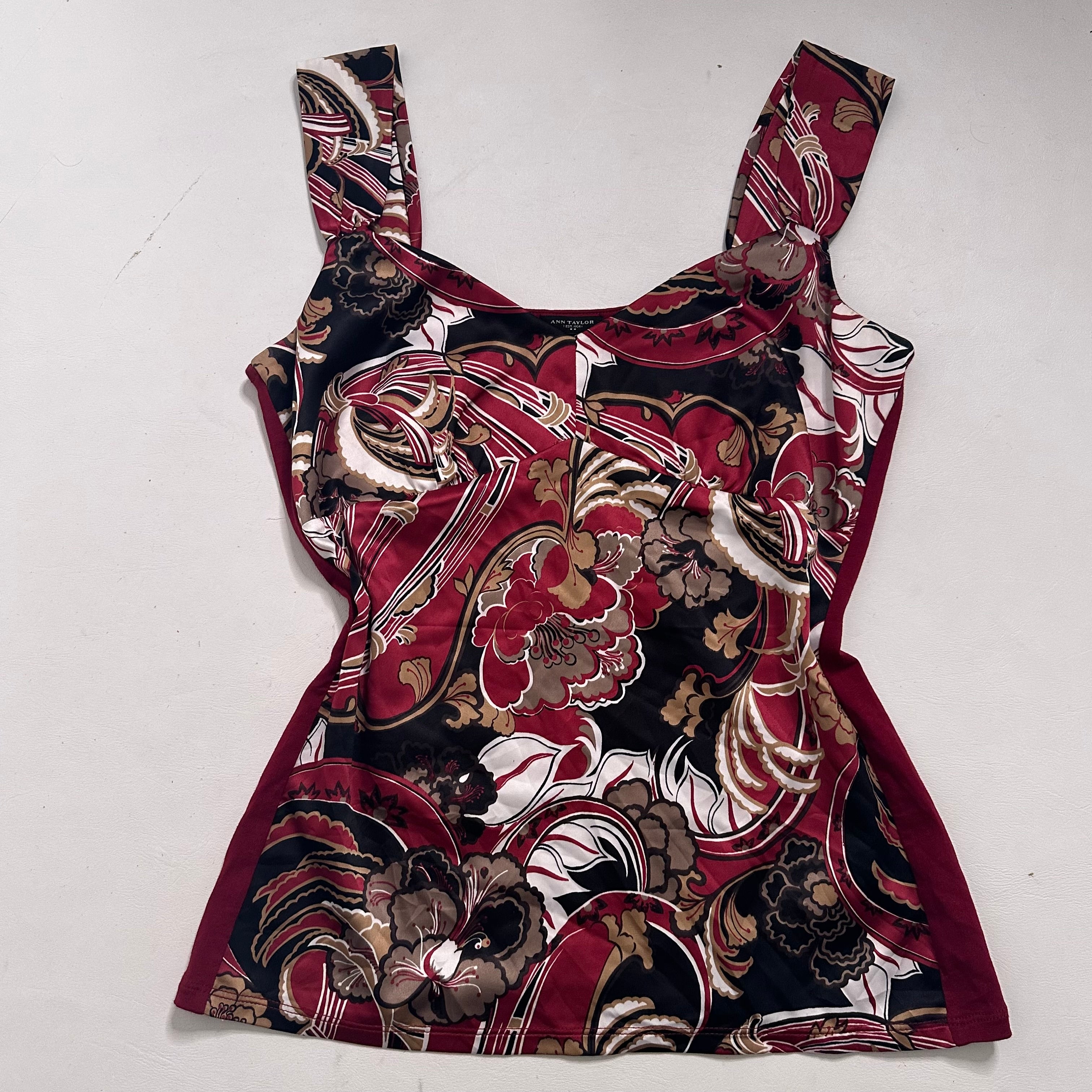 Satin burgundy abstract cami