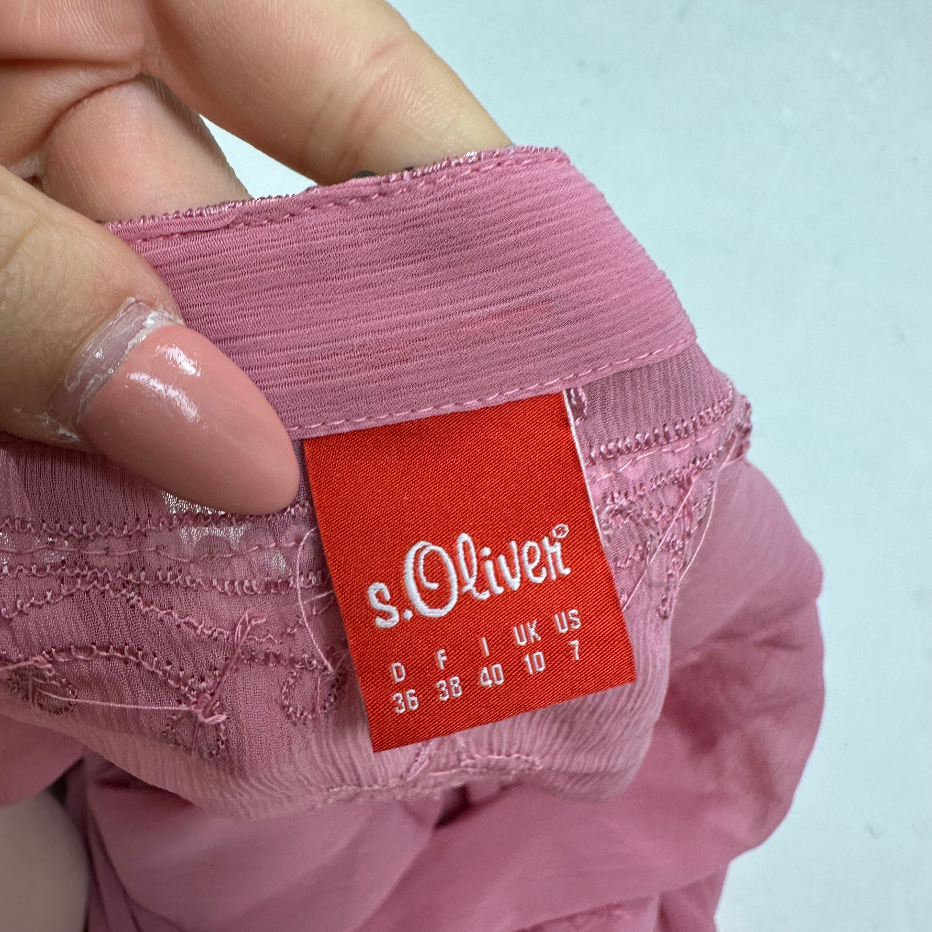 Pink mesh sequin top