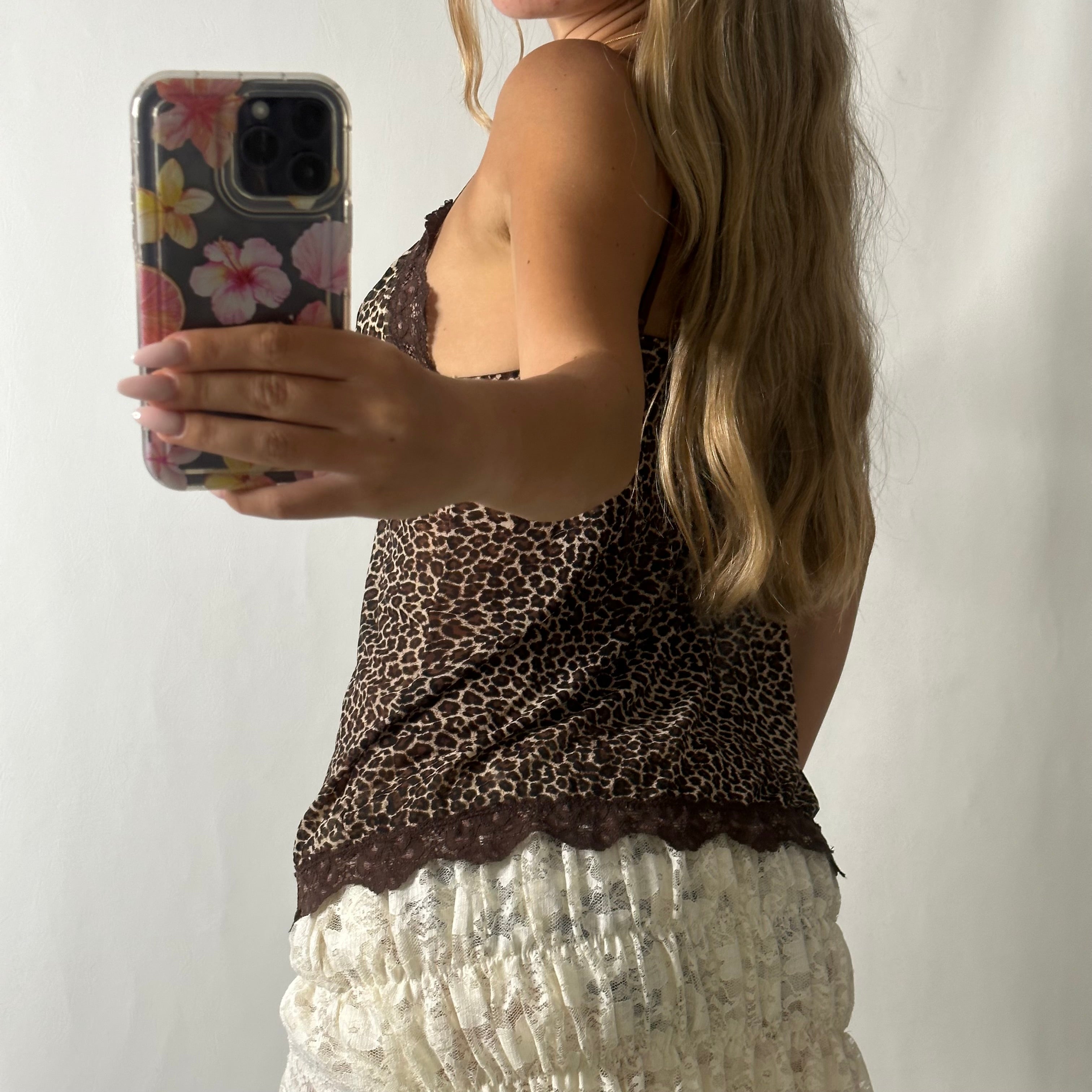 Leopard mesh cami