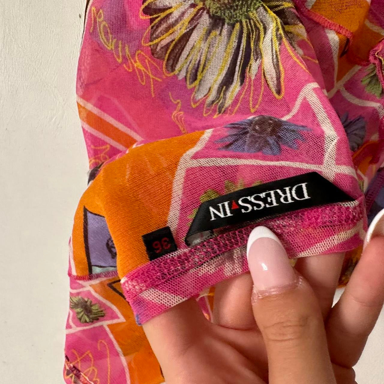 Eye print mesh baby tee