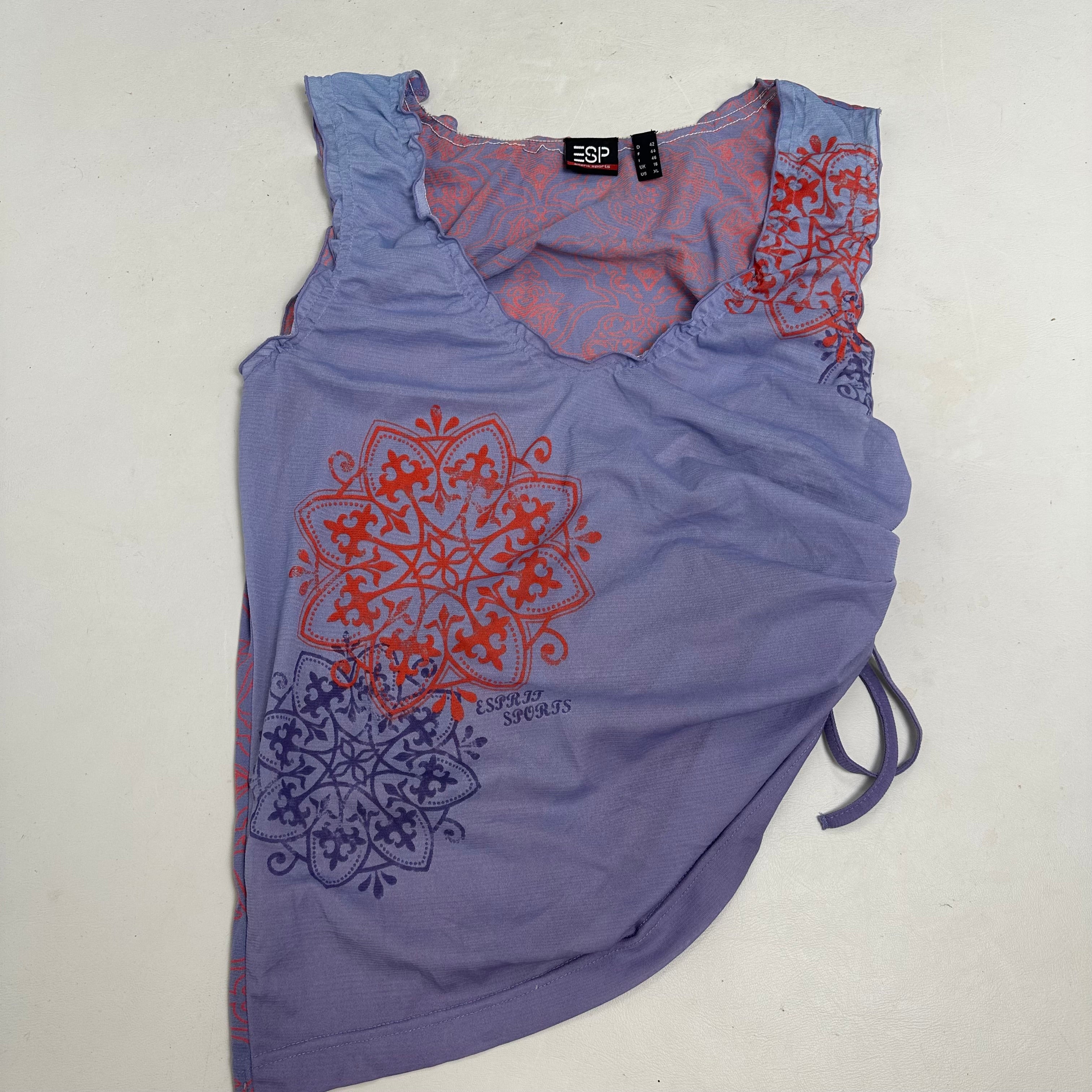 Lilac mesh ruched top