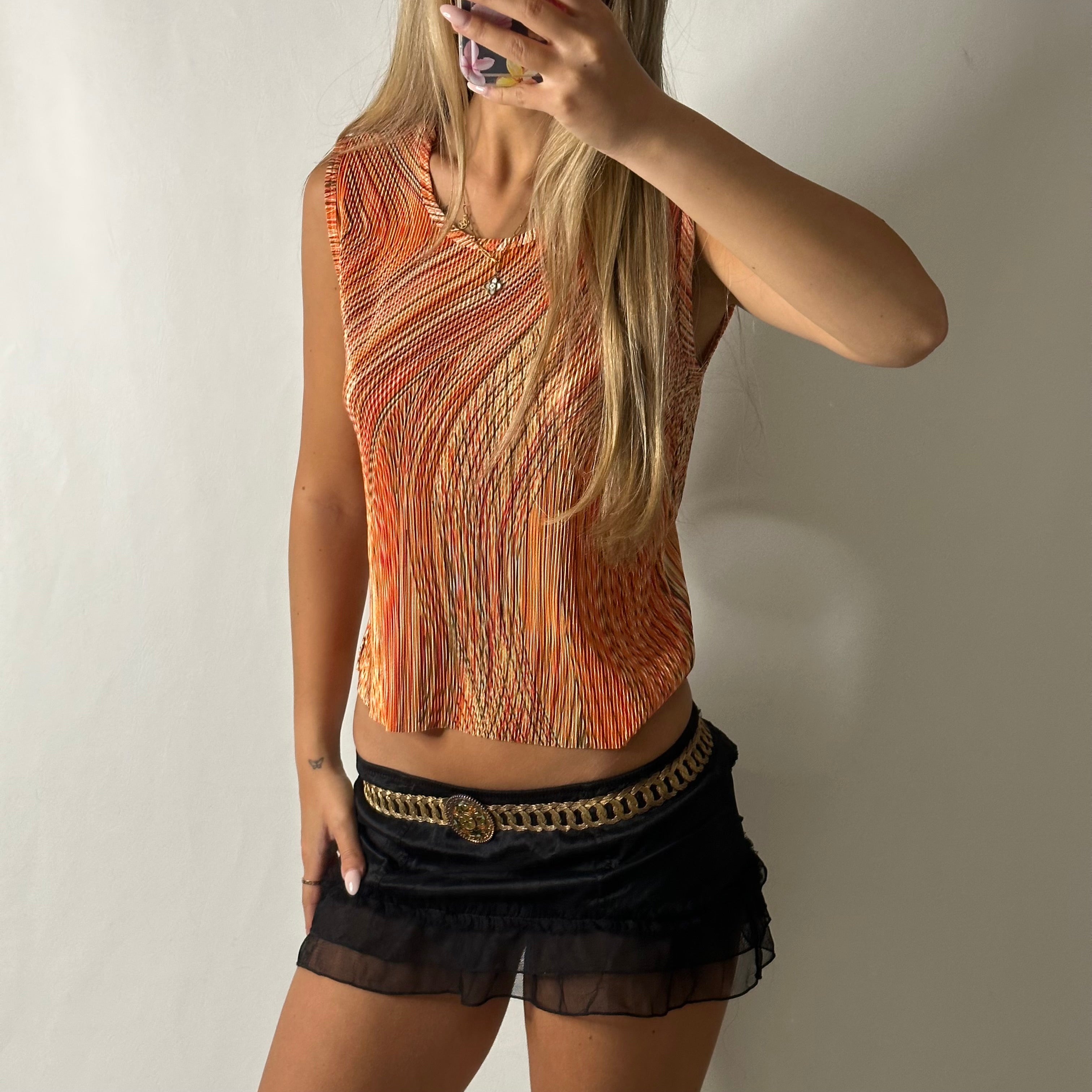 Orange striped top