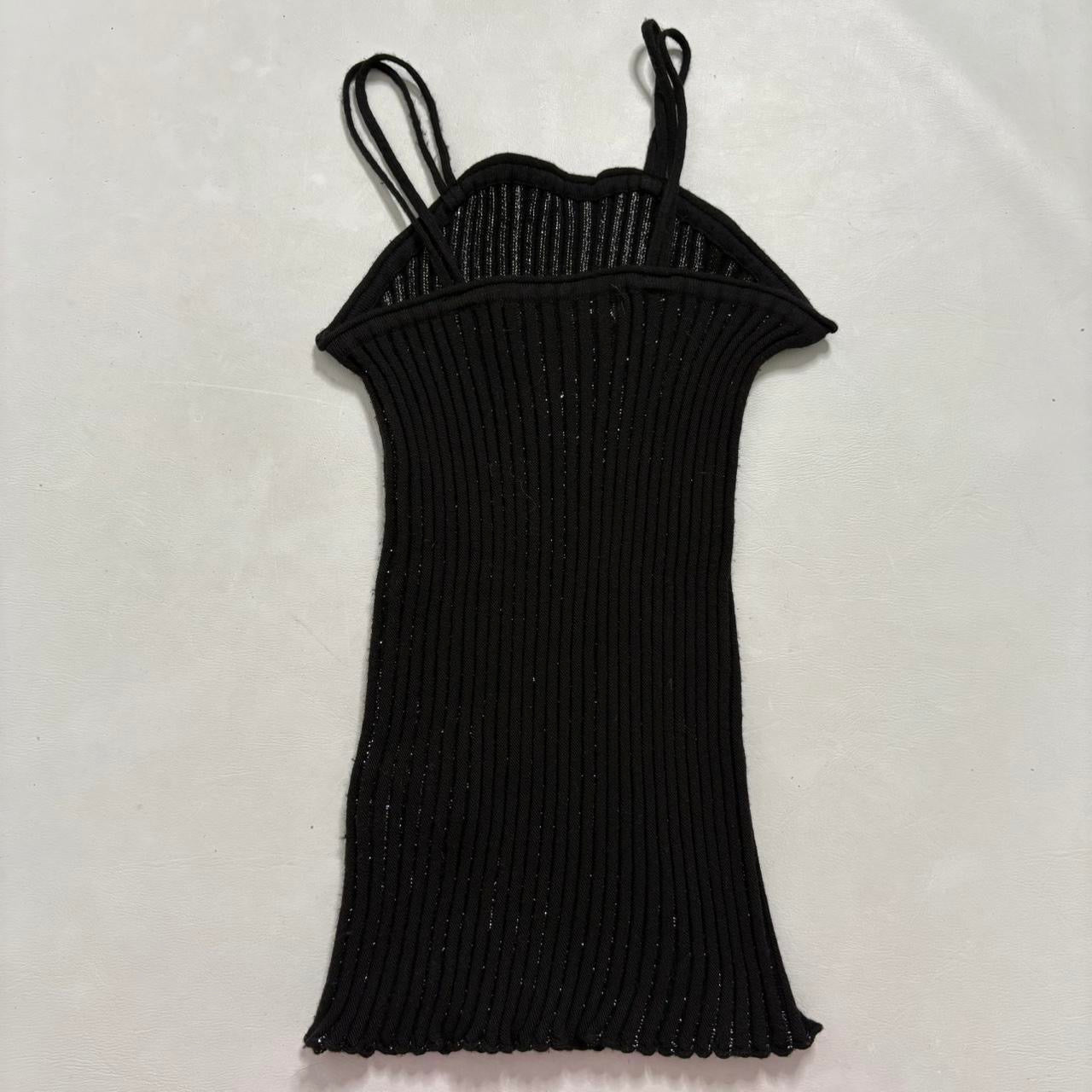 Ribbed glittery black cami