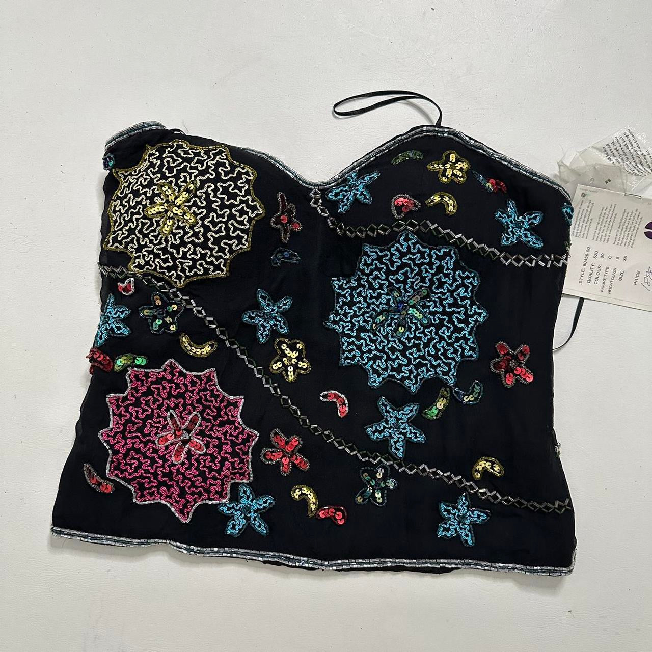 Pure Silk beaded corset