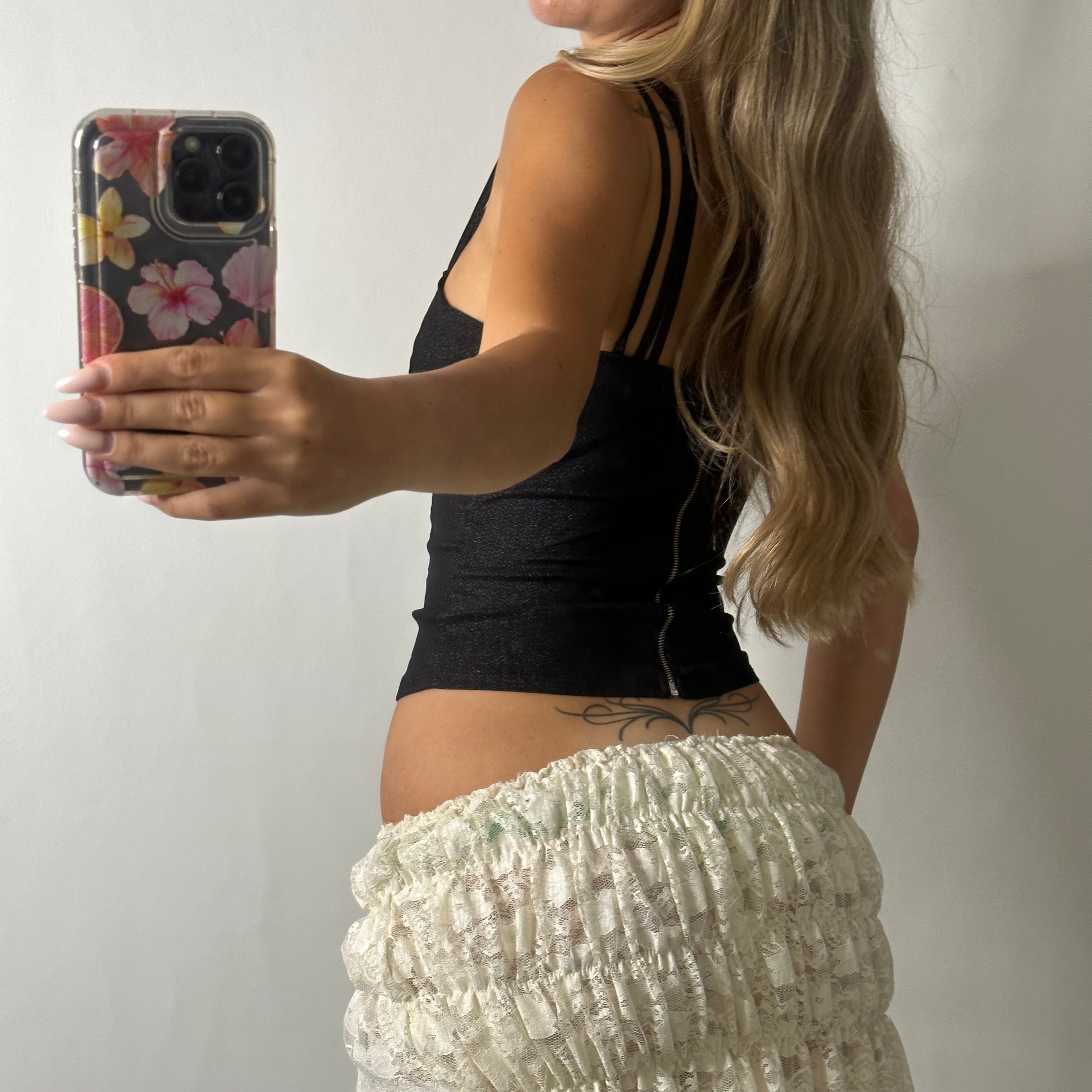 Black glittery corset top