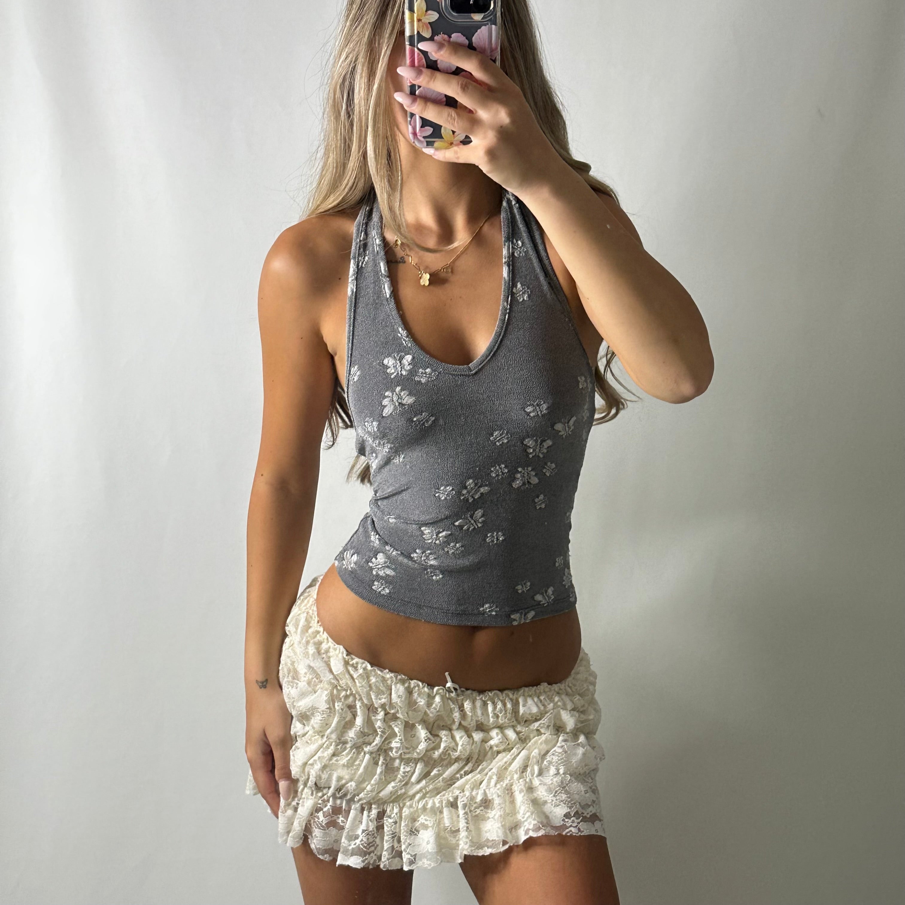 Floral halter top