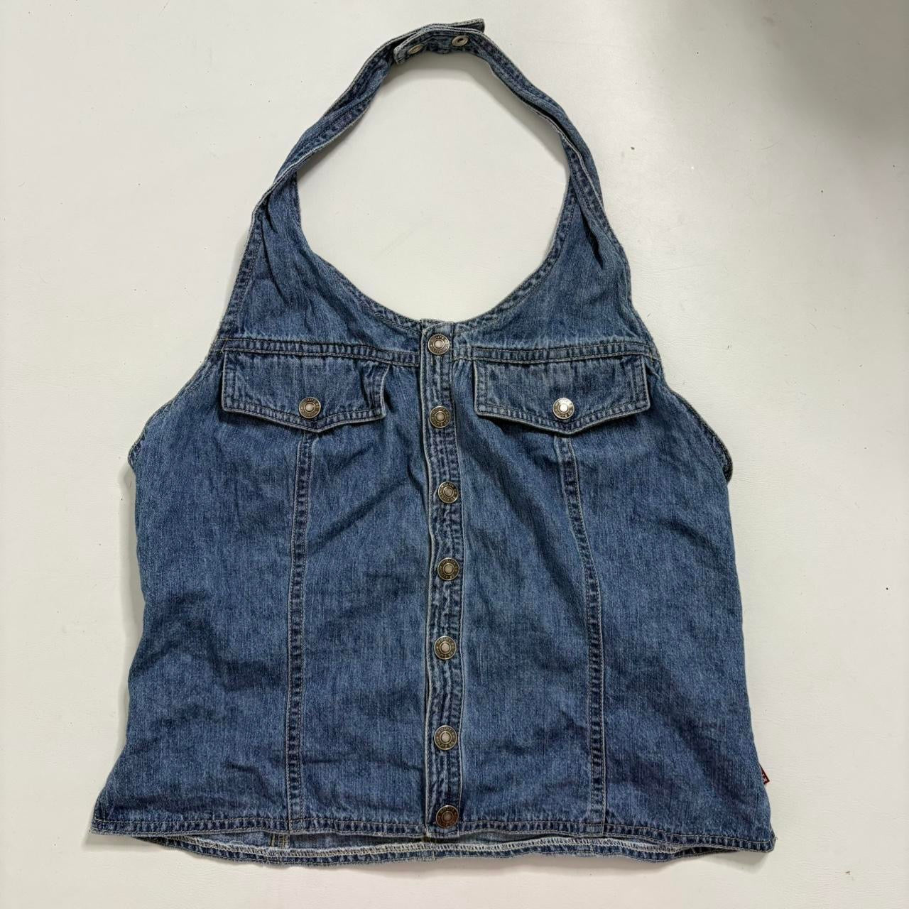 Denim halter top