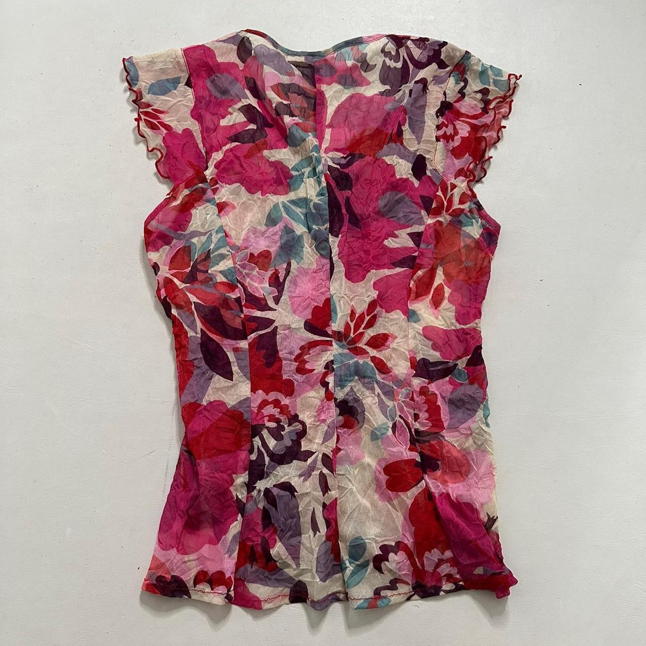 Mesh floral top