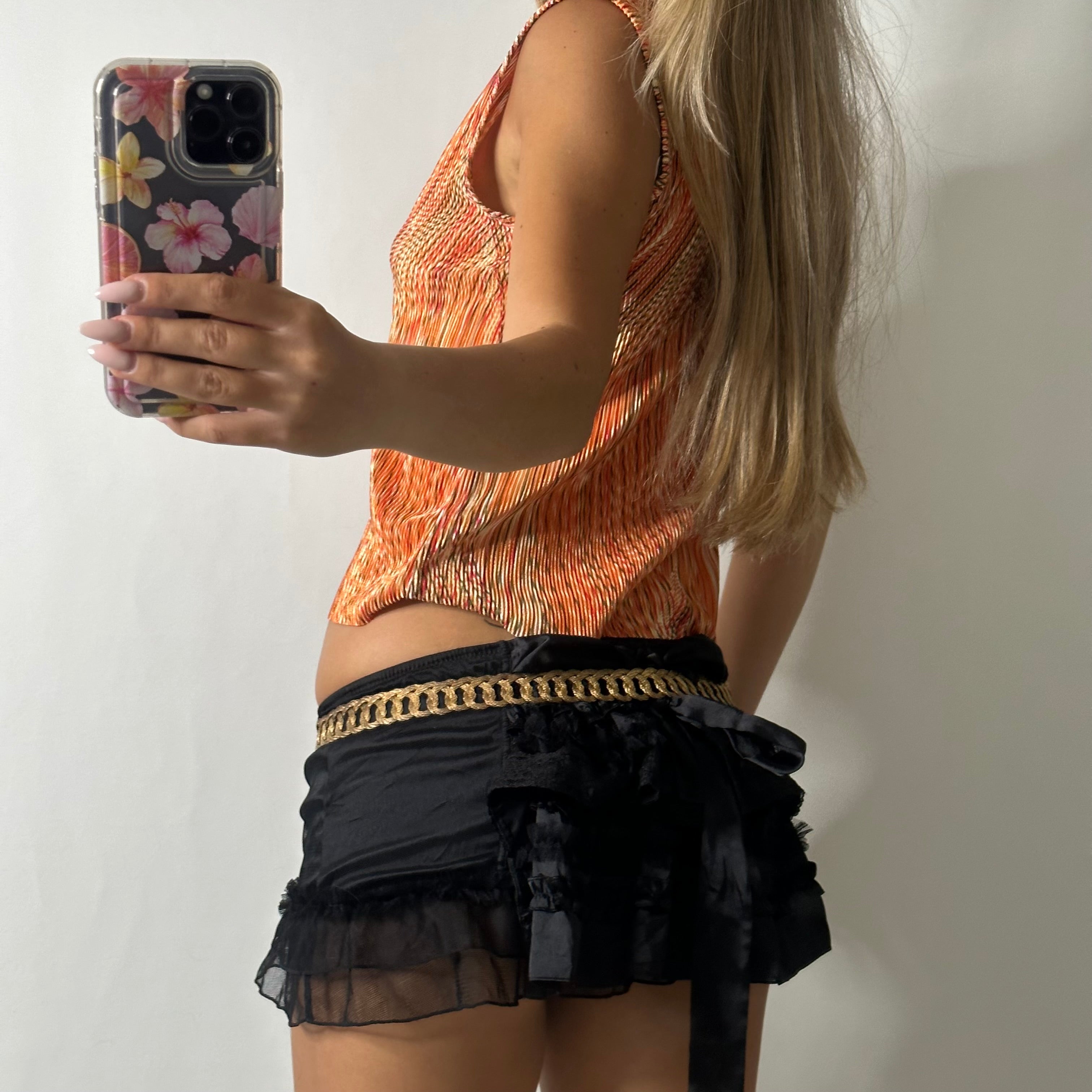 Orange striped top