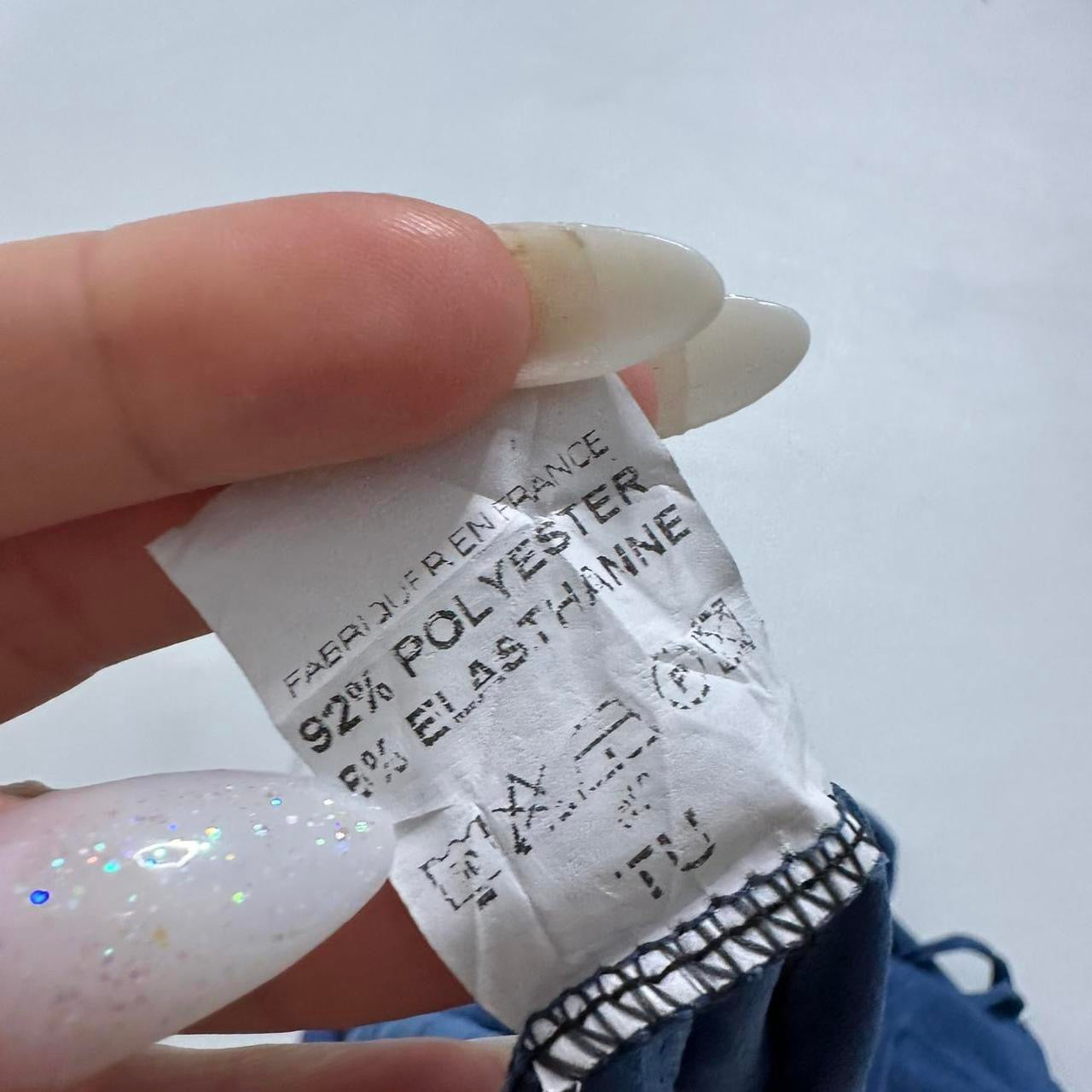 Blue rhinestone halter top