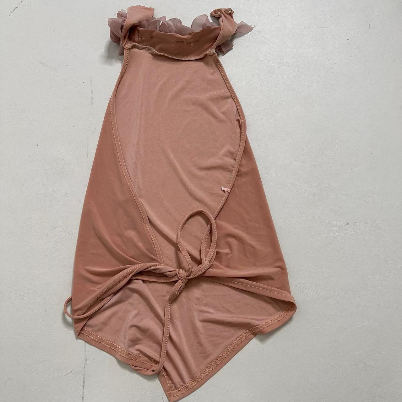 Pink backless halter top