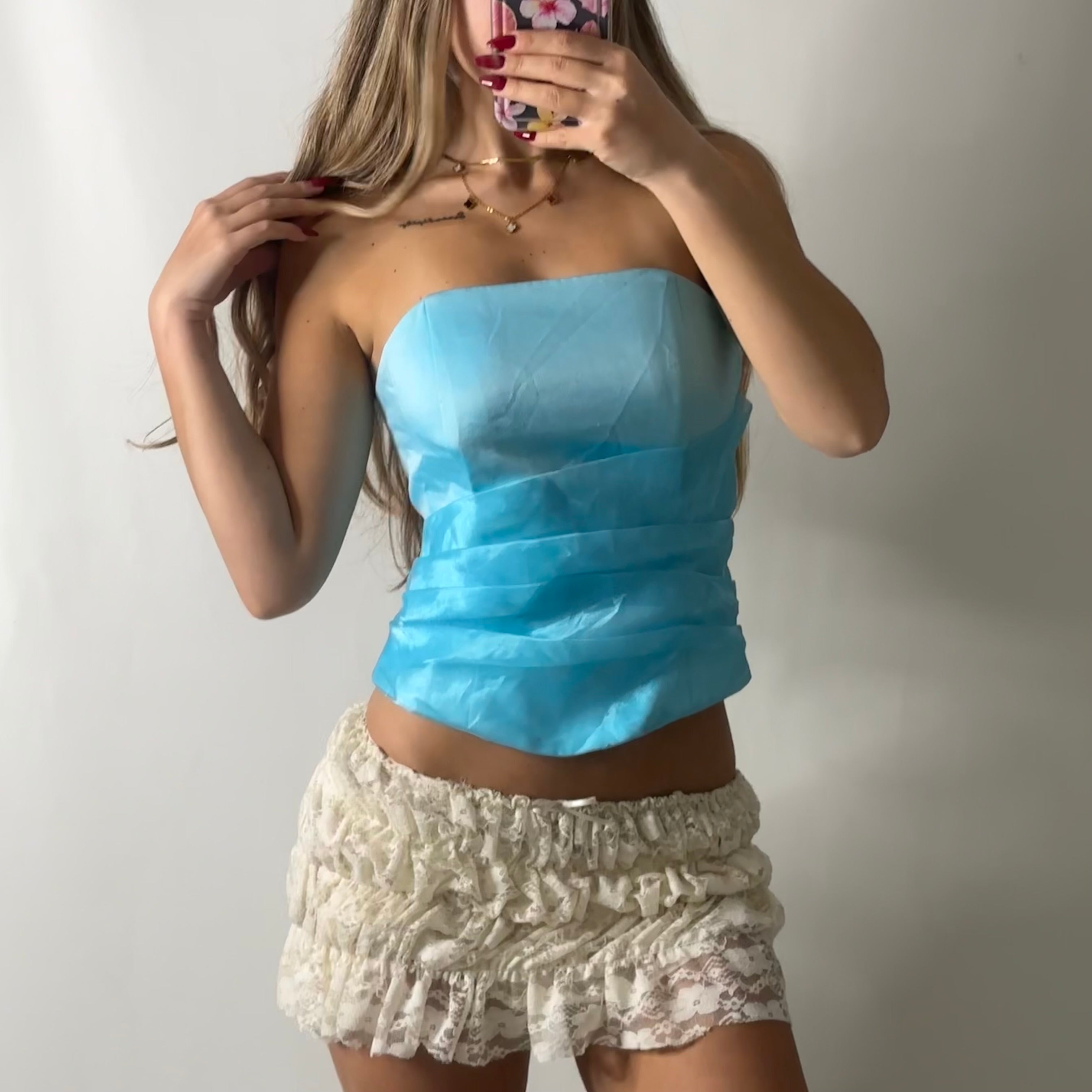Blue iridescent corset