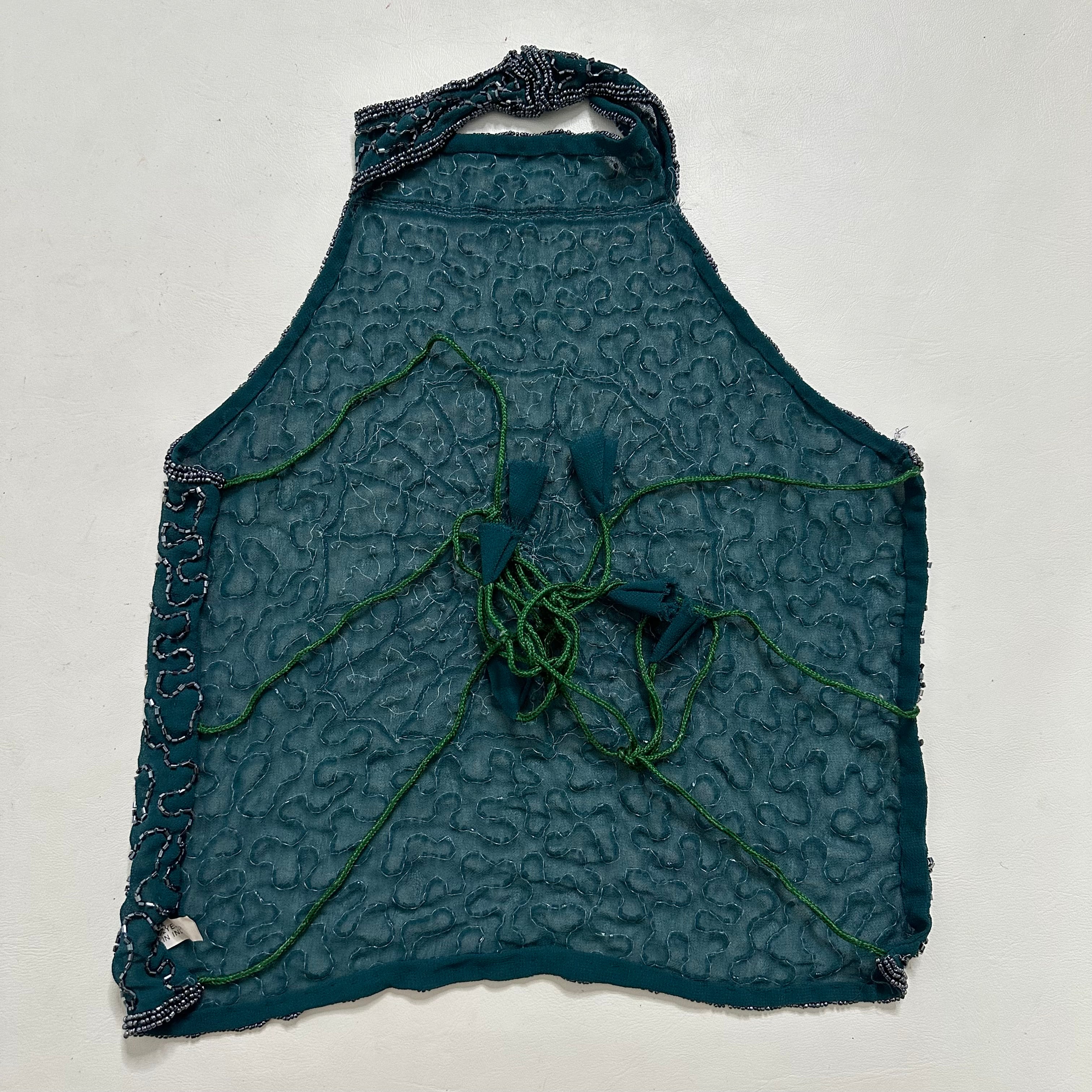 Backless sequin embellishment spider top