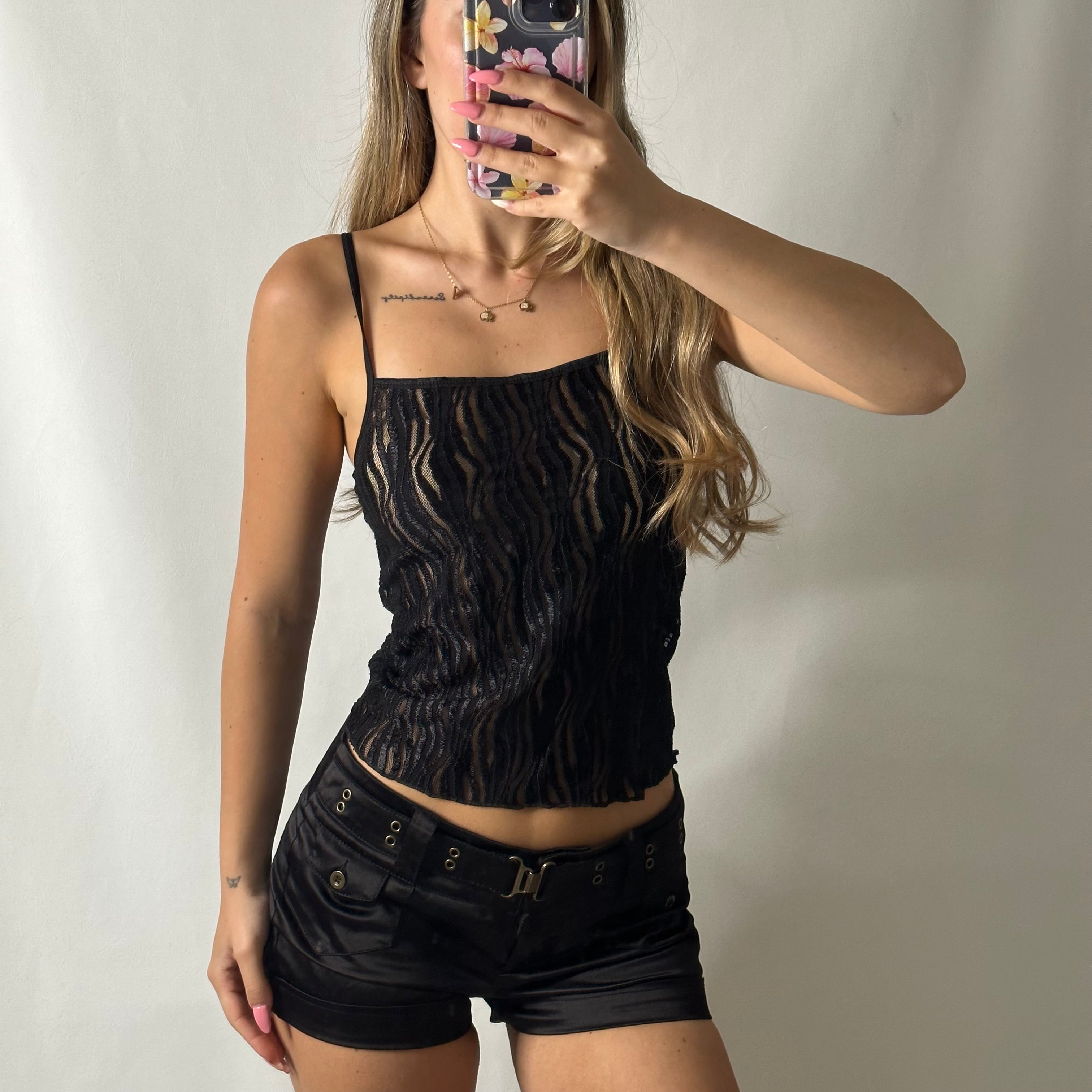 Black lace cami