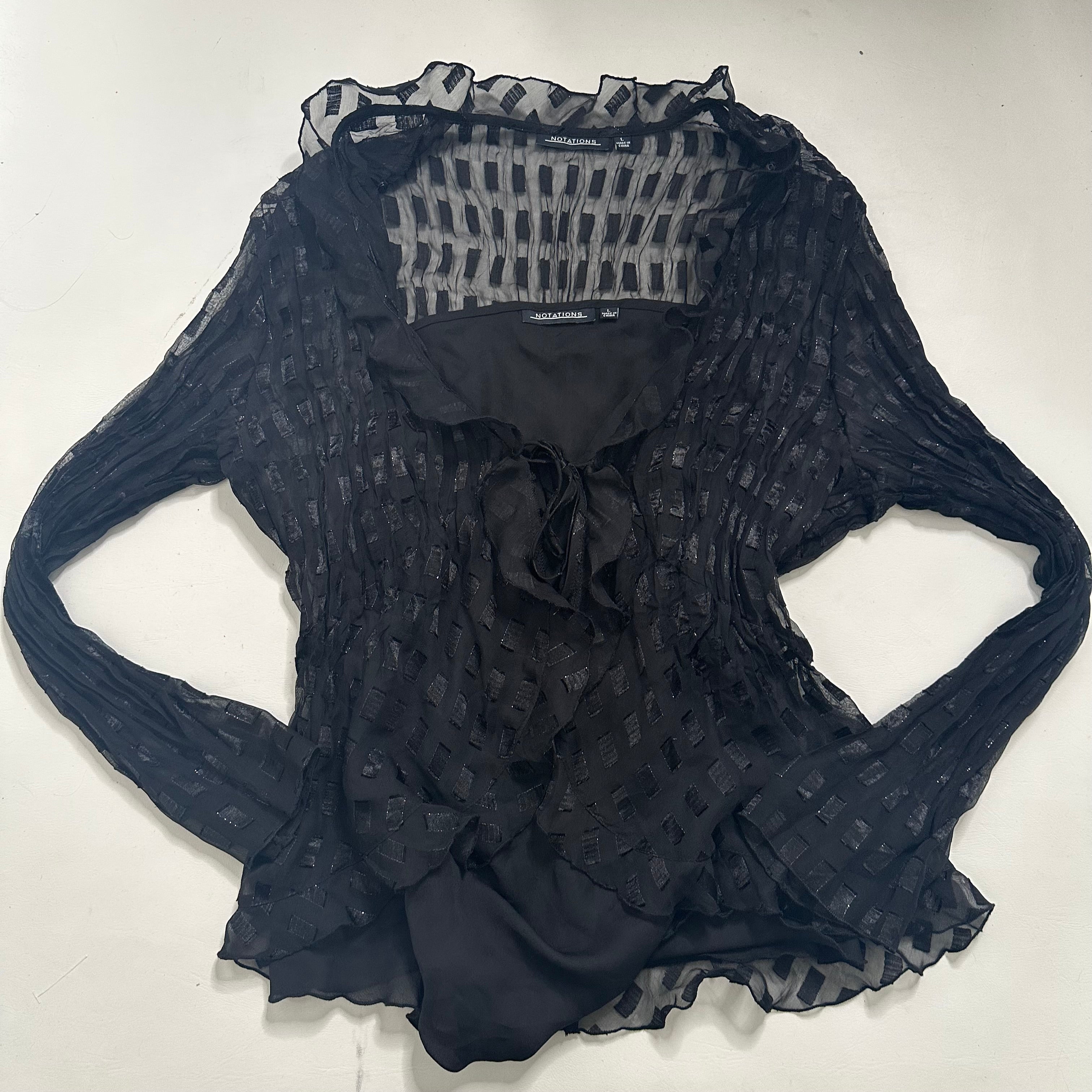 Double layered mesh cardigan