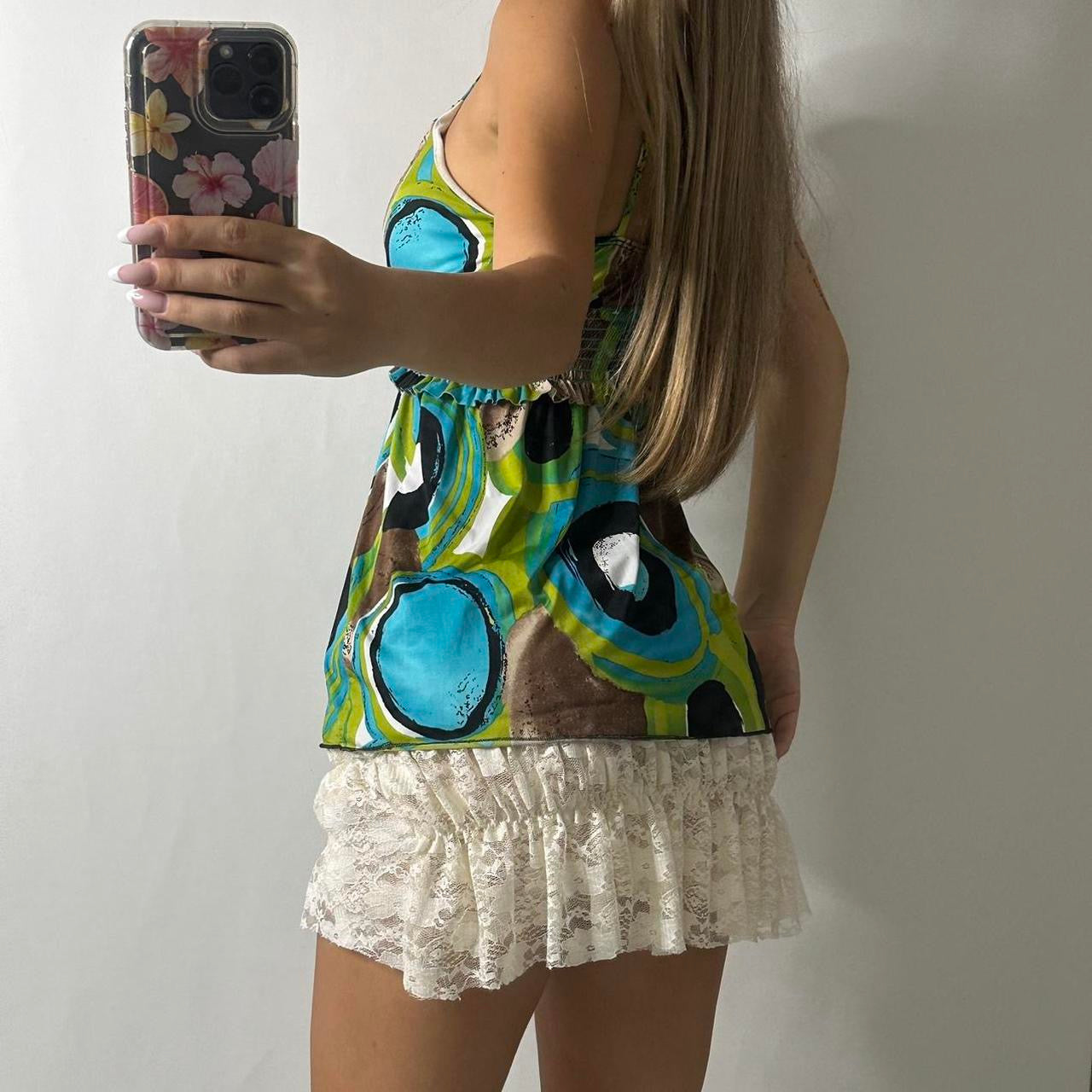 Green blue brown cami